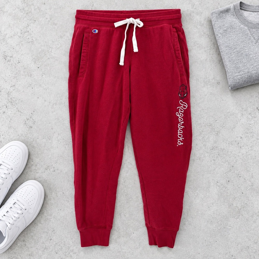 Champion Joggers Arkansas Razorbacks Fleece M Red Sporty NCAA Sweatpants